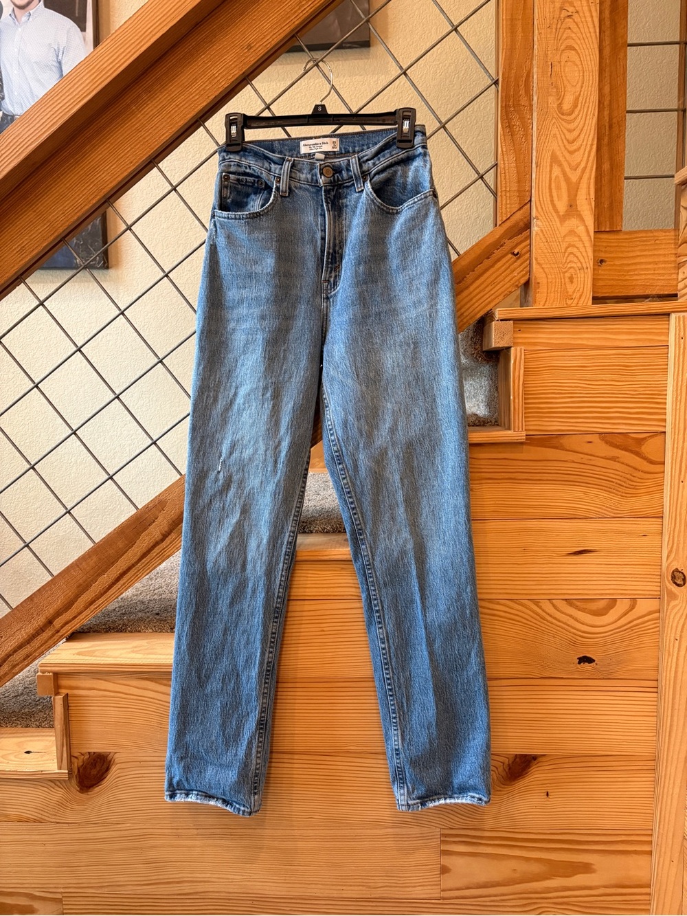 Abercrombie & Fitch Light Blue Straight-Leg Women's Jeans